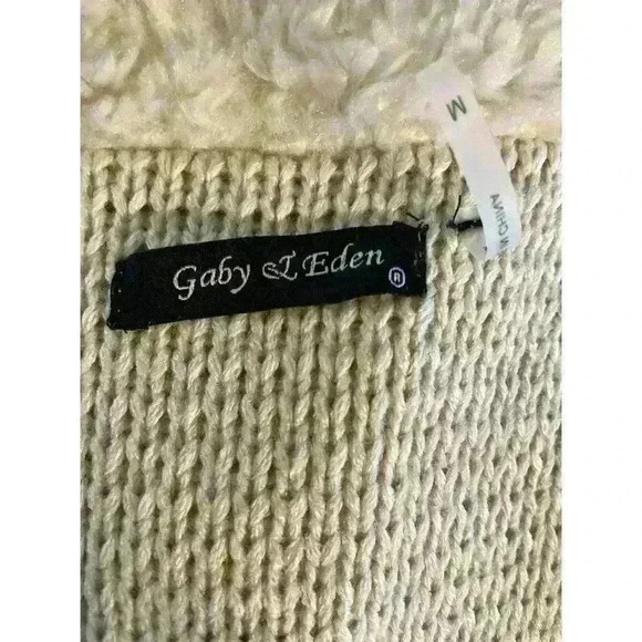 Gaby & Eden Women's Open Waterfall Front Cardigan Size Medium Cream in Color - Picture 2 of 12